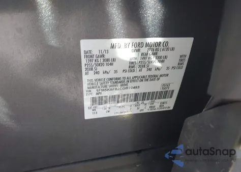 2014 Ford Explorer Limited from USA, damaged, VIN 1FM5K8F82EGB22493